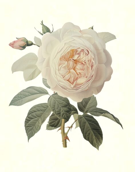 REDOUTE WHITE BOTANICAL PRINT SET NO. 10 GICLEE ART PRINTS
