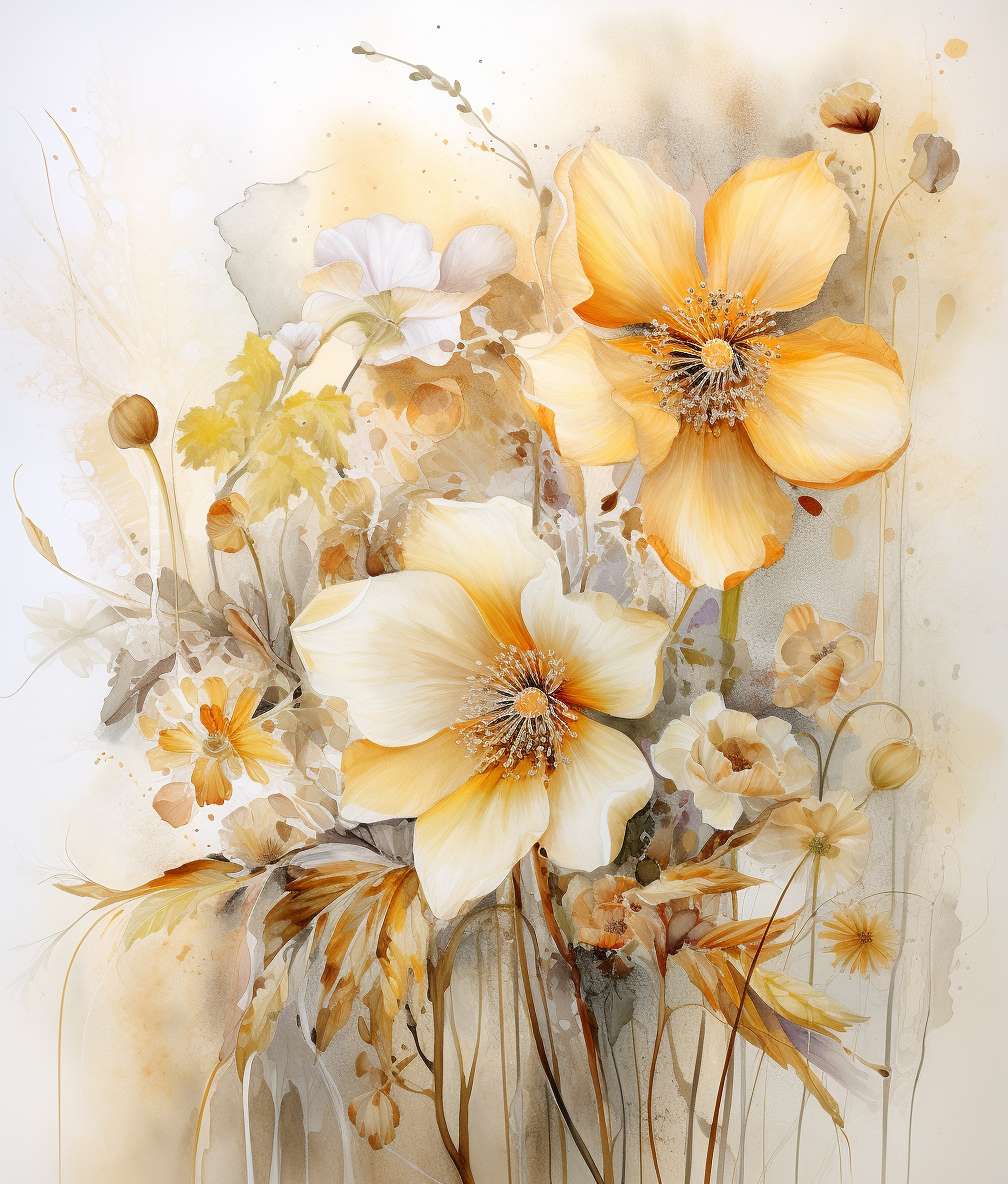 Flowers Wall Art Print Style NO 62