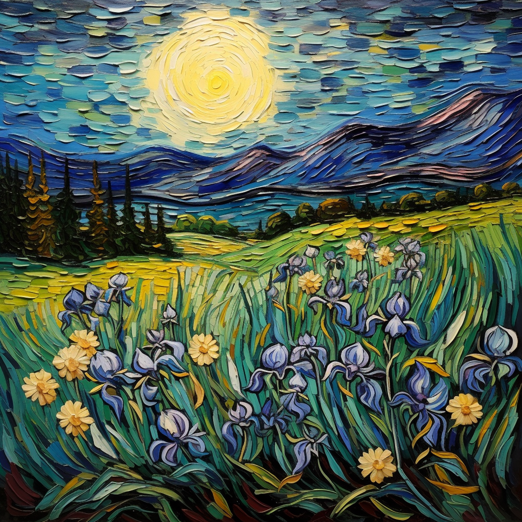 "Irises In Style Of Vincent van Gogh" GICLEE ART PRINT