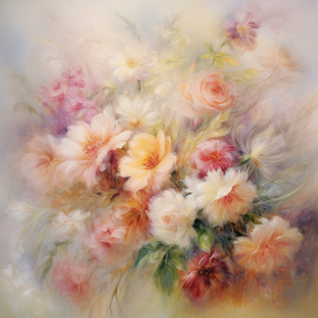 "Petals in Pastel Harmony 1" GICLEE ART PRINT