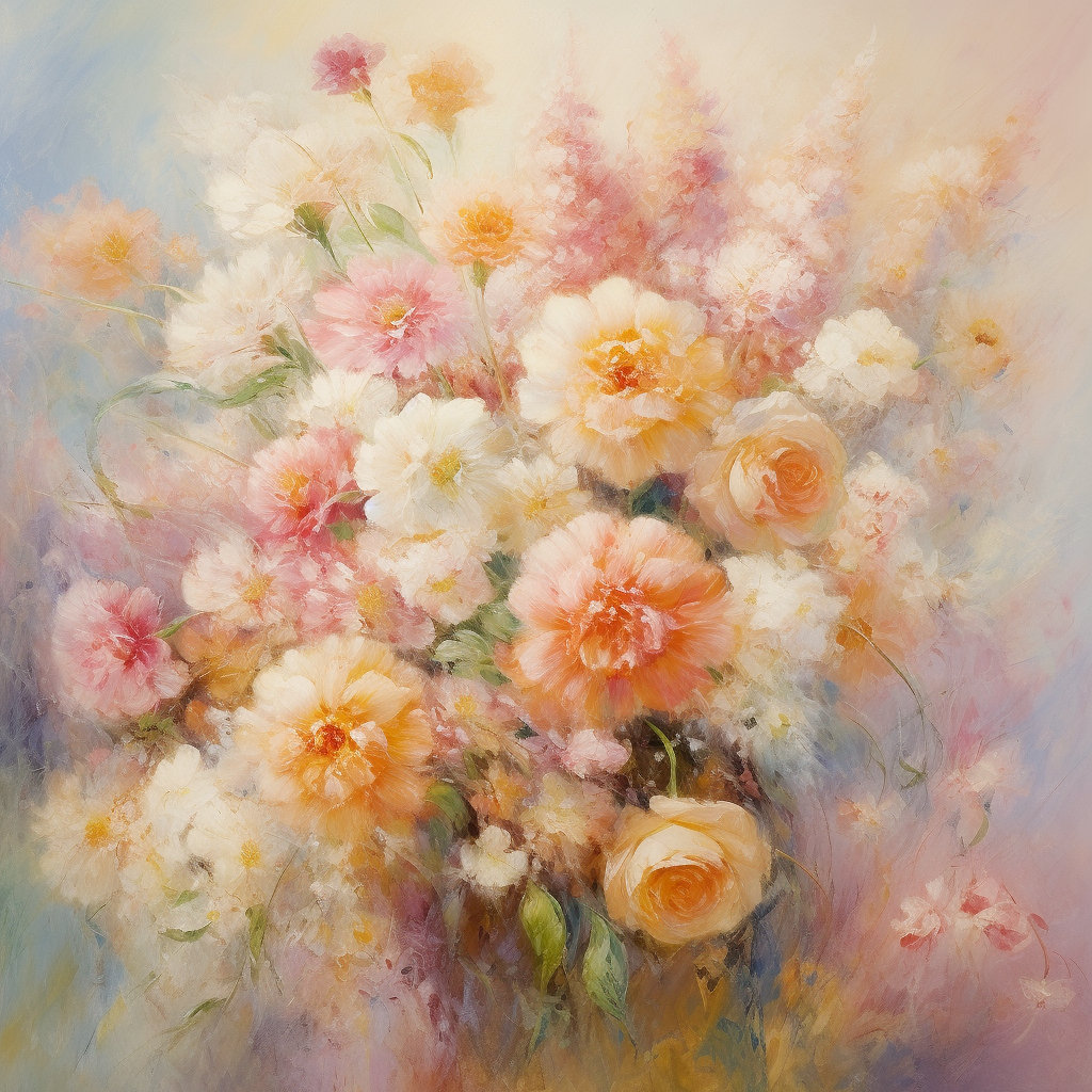 "Petals in Pastel Harmony" GICLEE ART PRINT
