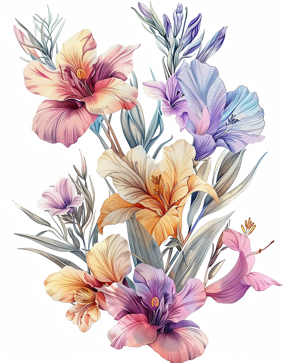 Flowers Wall Art Print Style NO 88