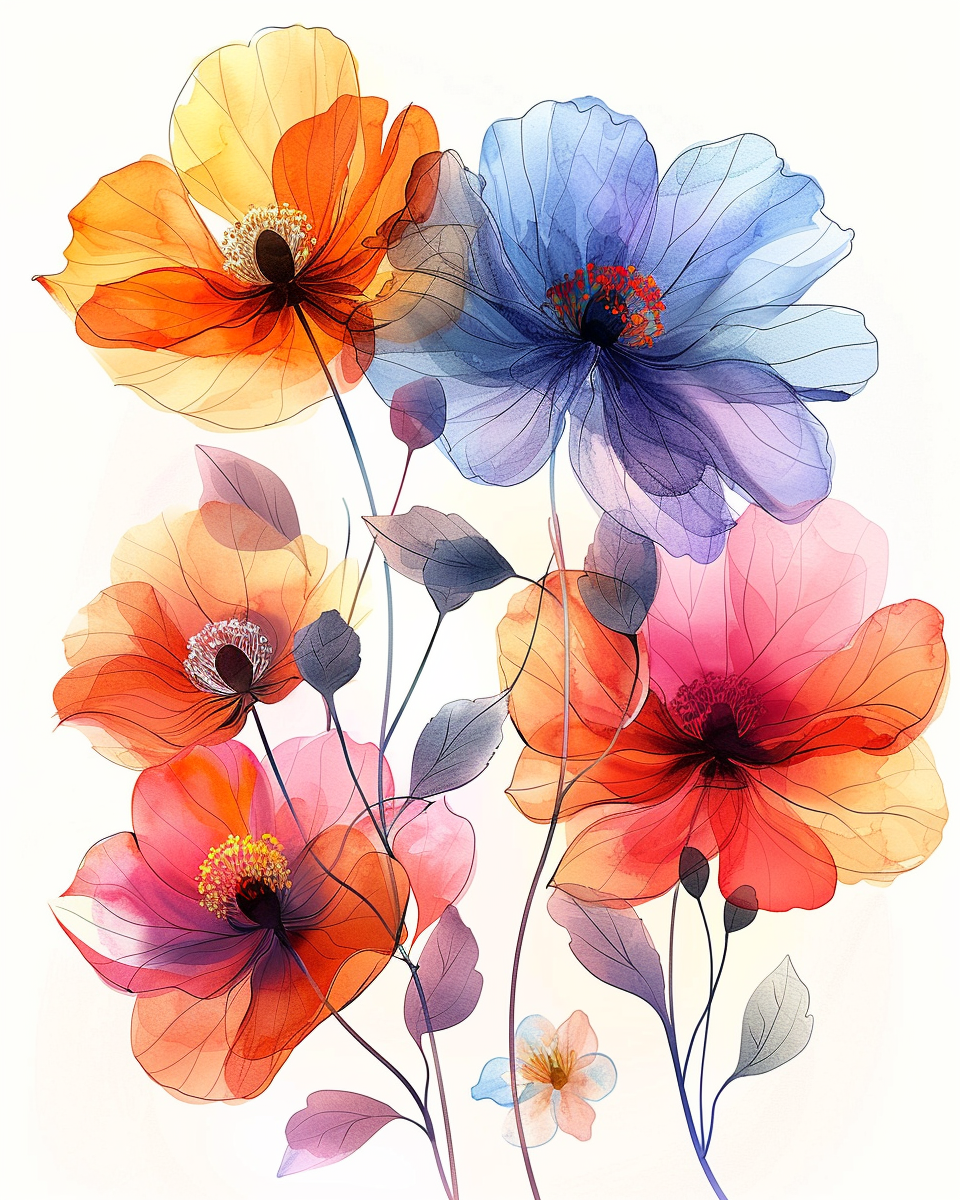 Flowers Wall Art Print Style NO 90