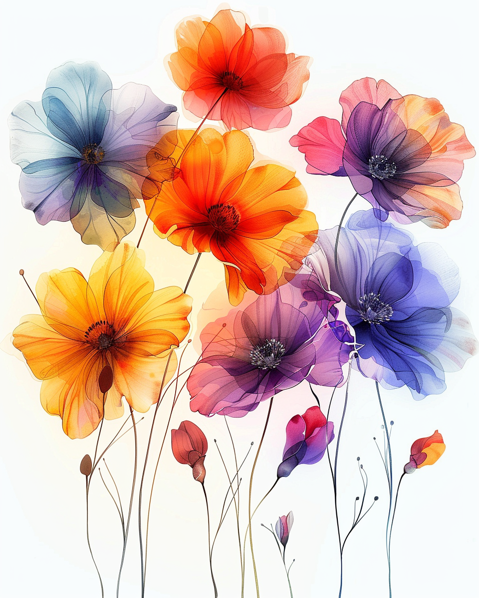 Flowers Wall Art Print Style NO 93