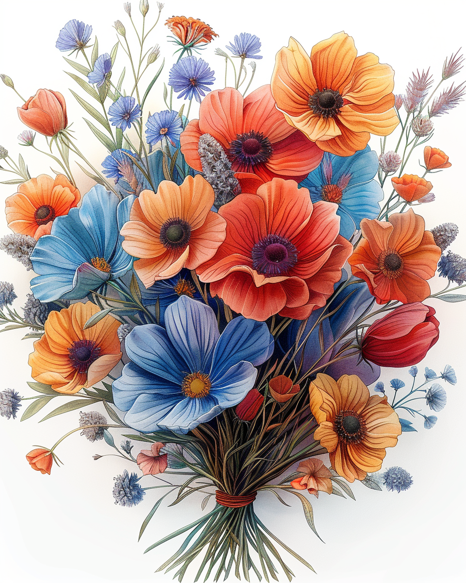 Flowers Wall Art Print Style NO 101