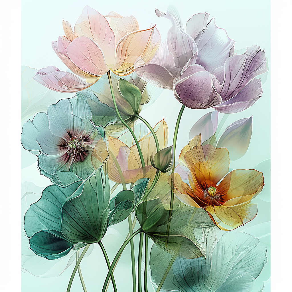 Flowers Wall Art Print Style NO 274