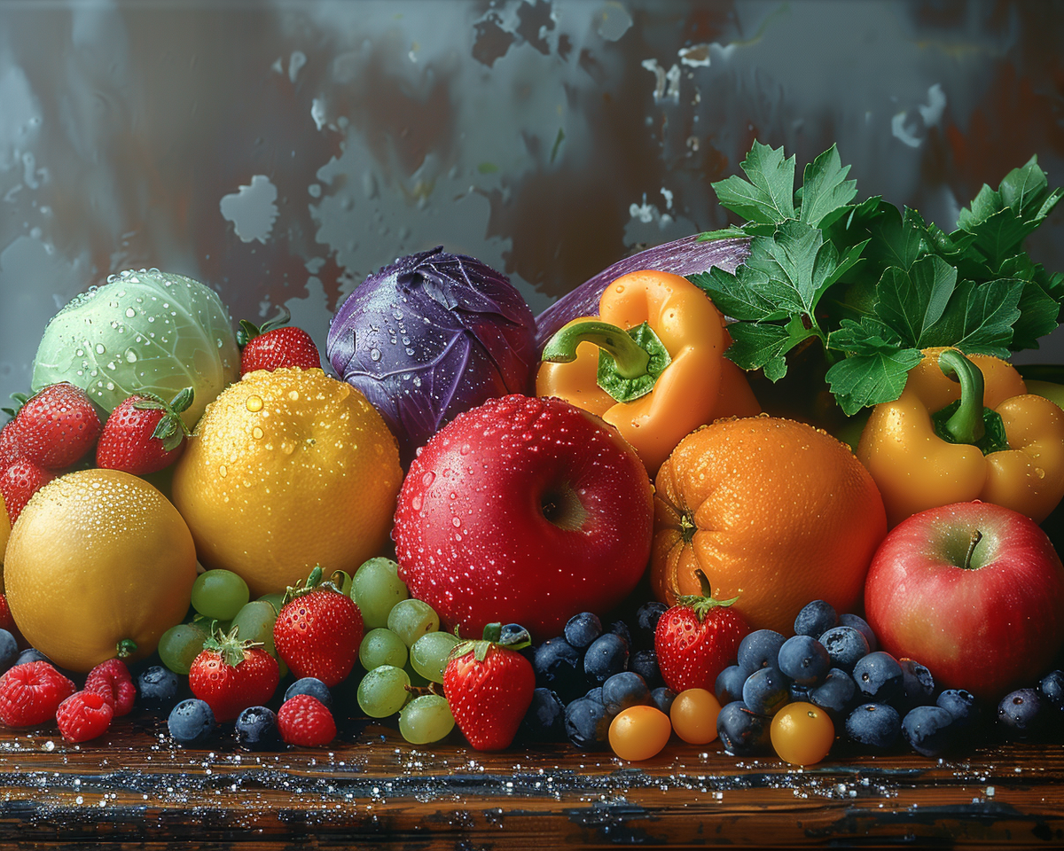 Fruits and Vegetables Collage NO 110