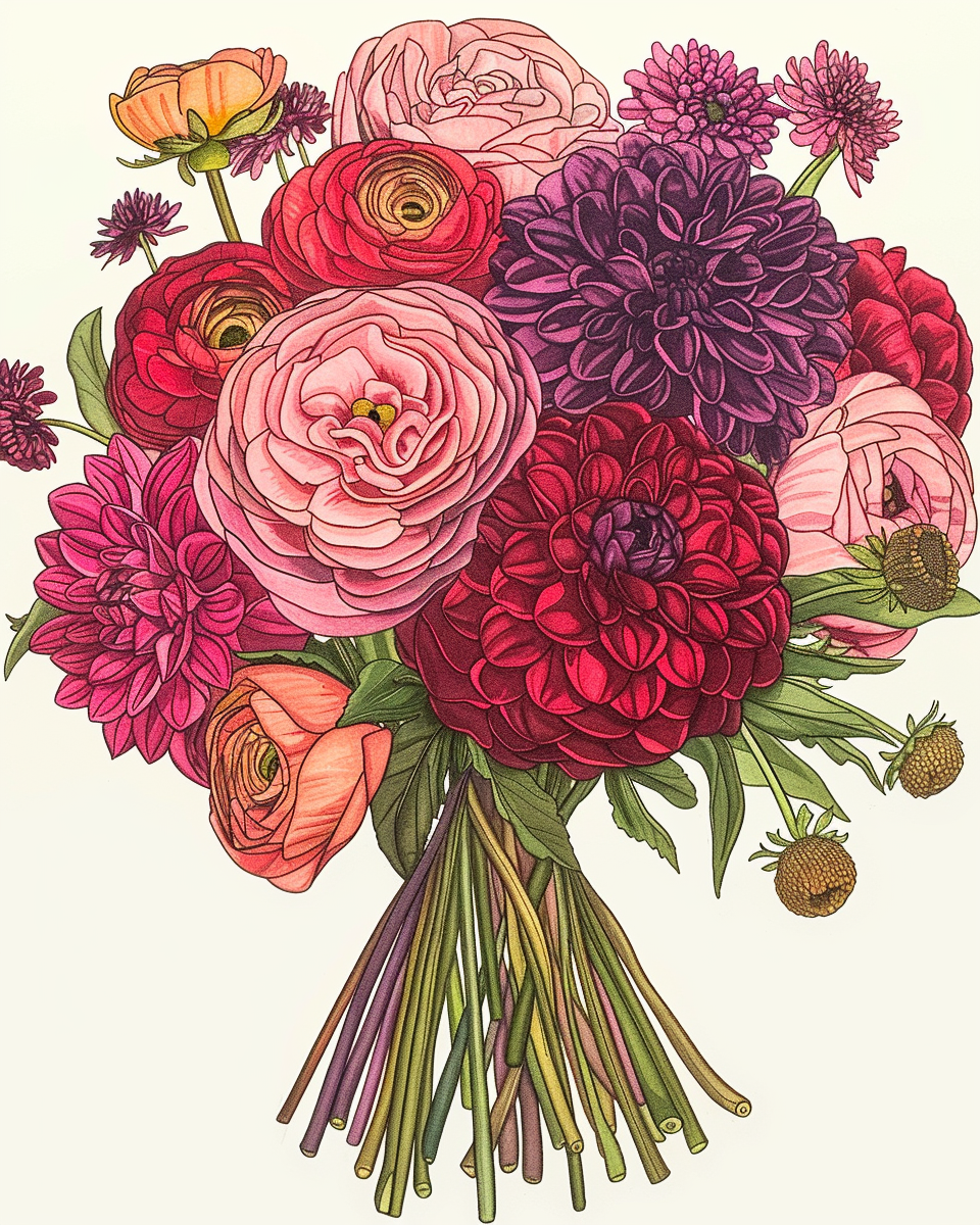 Flowers Wall Art Print Style NO 138