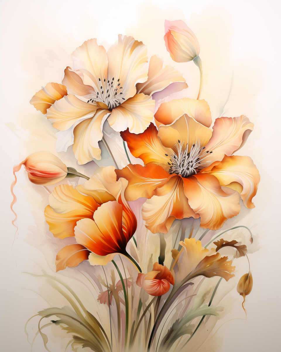 Flowers Wall Art Print Style NO 156