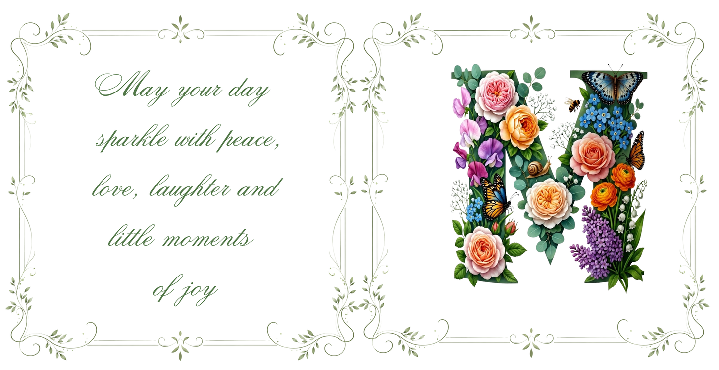 Floral Coffee Mug with Text