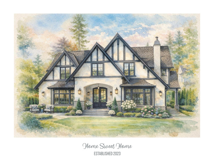 Custom Watercolor House Portraits from Photos | Custom House Portraits - 50% OFF