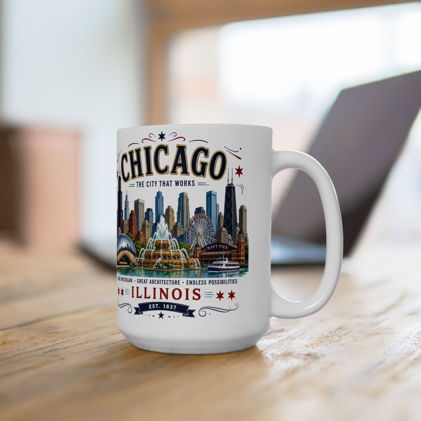 Wholesale Chicago  Mugs (15 oz)Premium Souvenir Mug