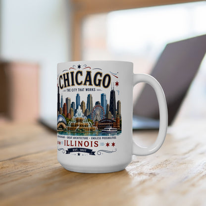 Wholesale Chicago  Mugs (15 oz)Premium Souvenir Mug