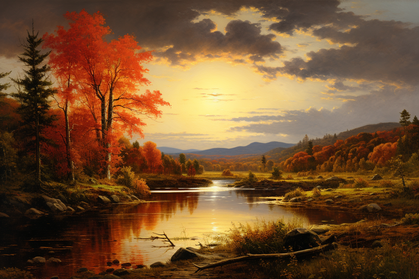 "Sunset Over the River Valley" by Mayia Lysenko