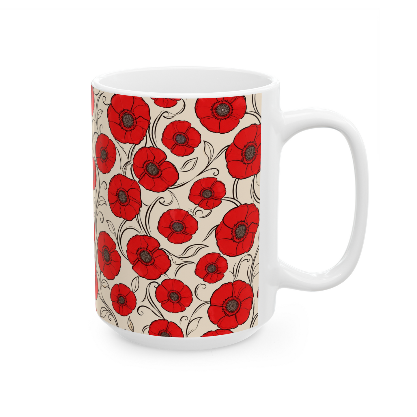 Floral Coffee Mug Poppies Melody
