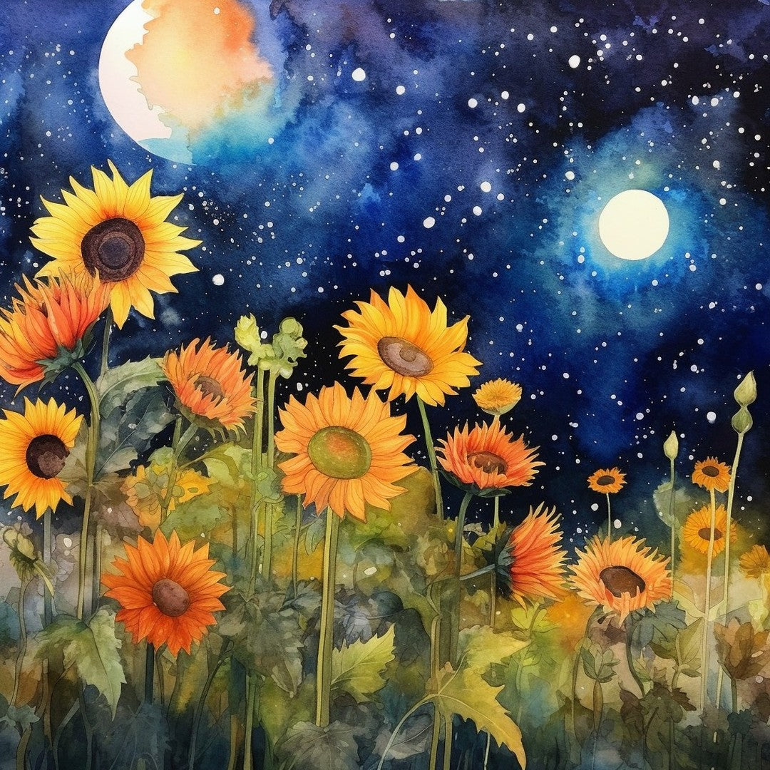 "Sunflowers Under the Stars" GICLEE ART PRINT
