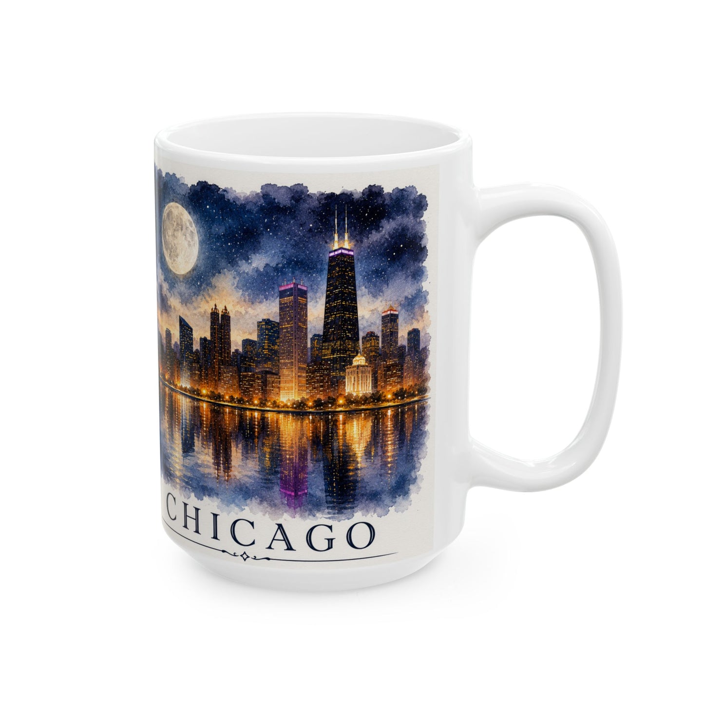 Wholesale AA Chicago Skyline Porcelian Mug – 15 oz