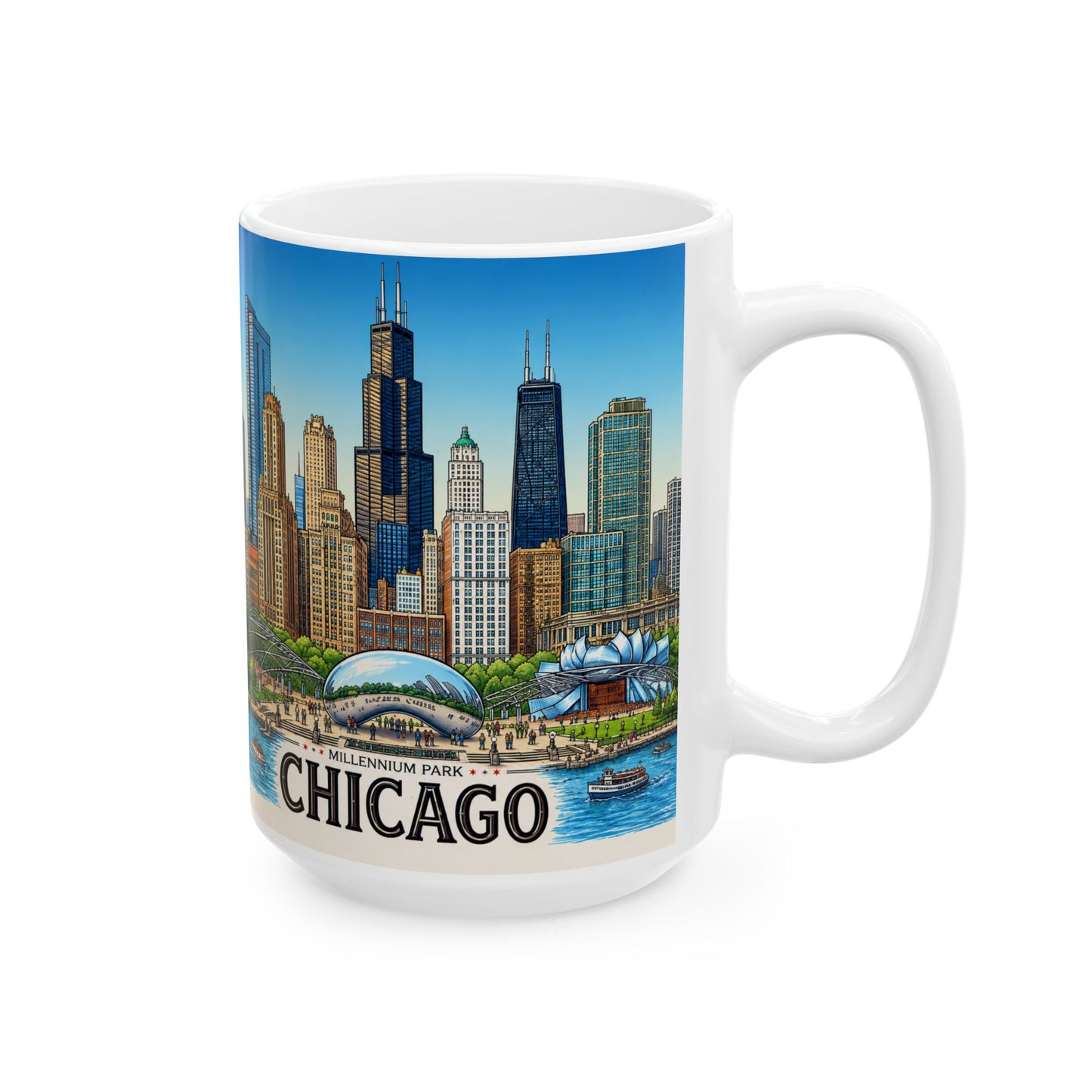 Wholesale #1 Chicago Skyline Mug – 15 oz Premium Souvenir Mug for Gift Shops & Retail Stores