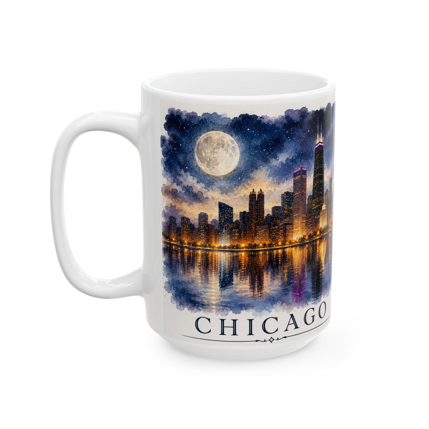 Wholesale AA Chicago Skyline Porcelian Mug – 15 oz