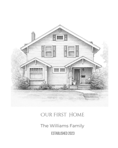 Pencil Sketch Portraits from Photos, Custom Detailed House Portrait, Personalized Gift, Architectural building