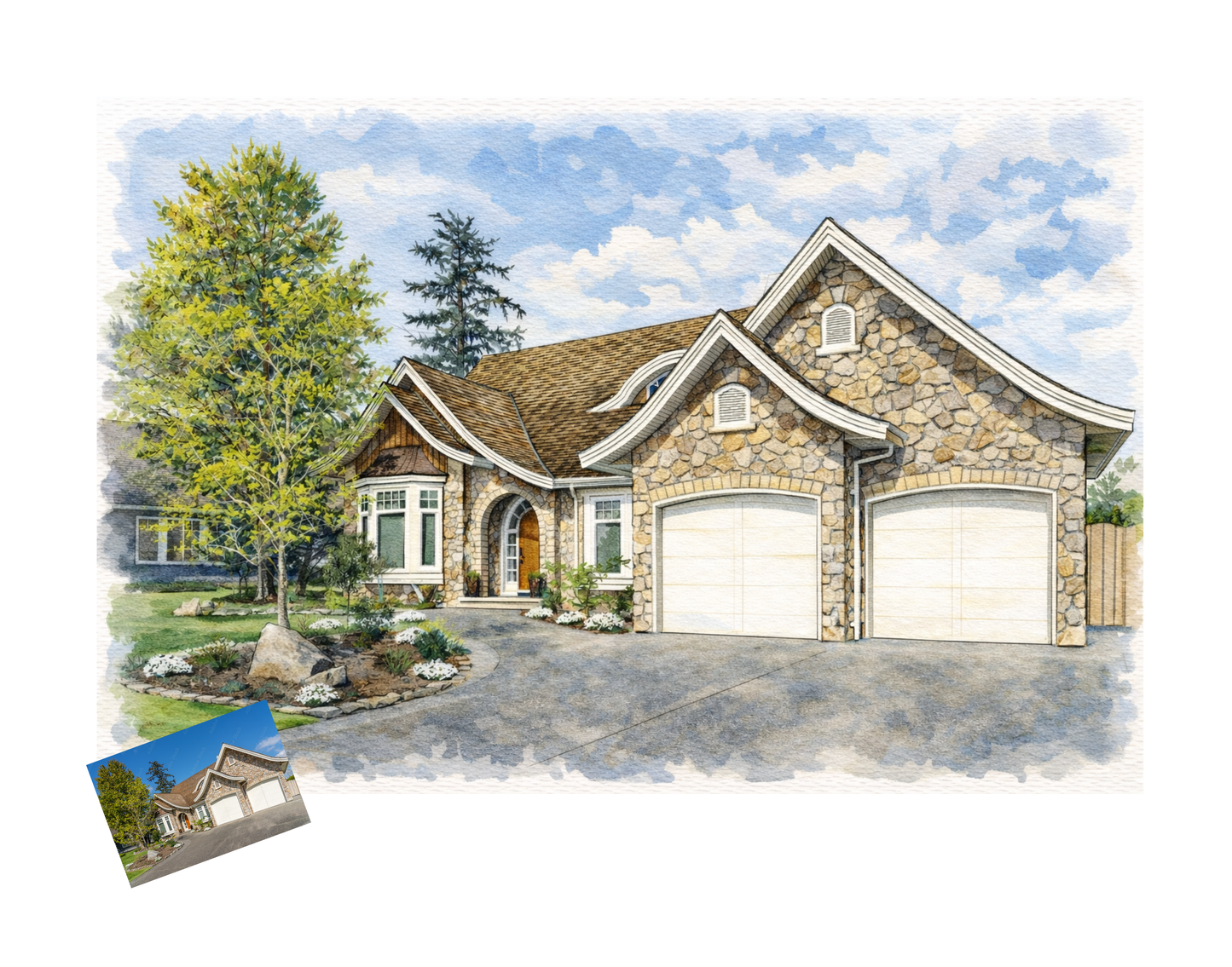 Custom Home Portrait, Home Painting, House Portrait, Watercolor House Painting, New Home Gift