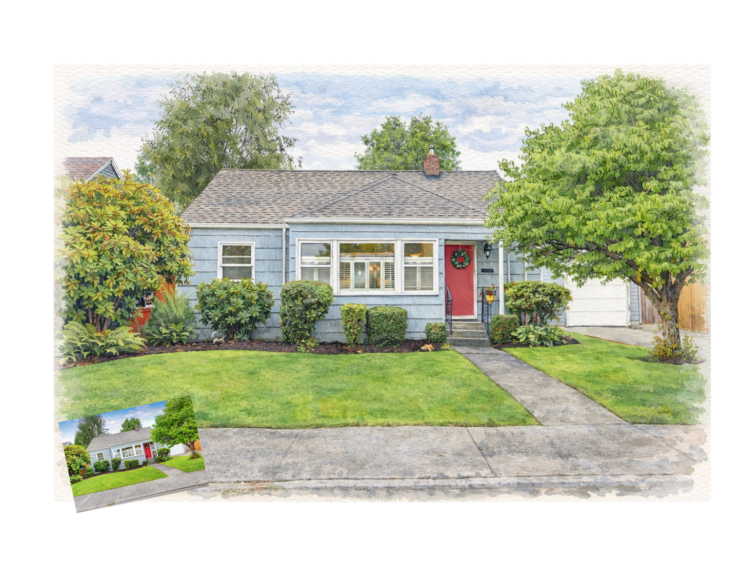 Custom Home Portrait, Home Painting, House Portrait, Watercolor House Painting, New Home Gift