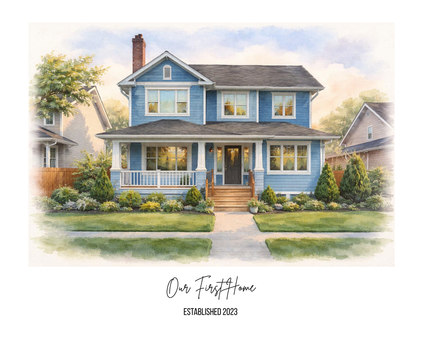 Custom Home Portrait, Home Painting, House Portrait, Watercolor House Painting, New Home Gift