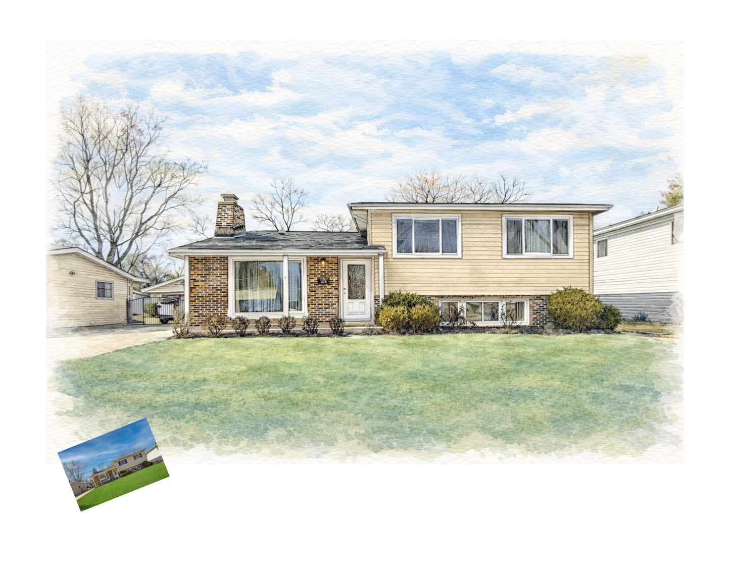 Custom Home Portrait, Home Painting, House Portrait, Watercolor House Painting, New Home Gift