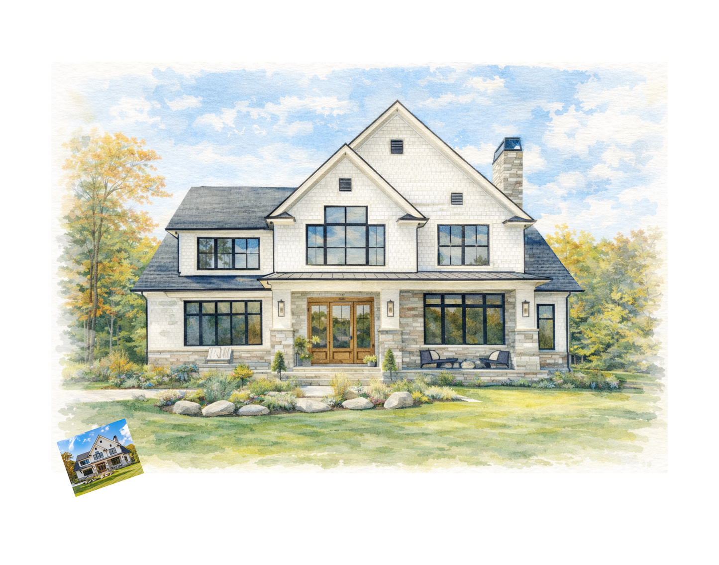 Custom Home Portrait, Home Painting, House Portrait, Watercolor House Painting, New Home Gift