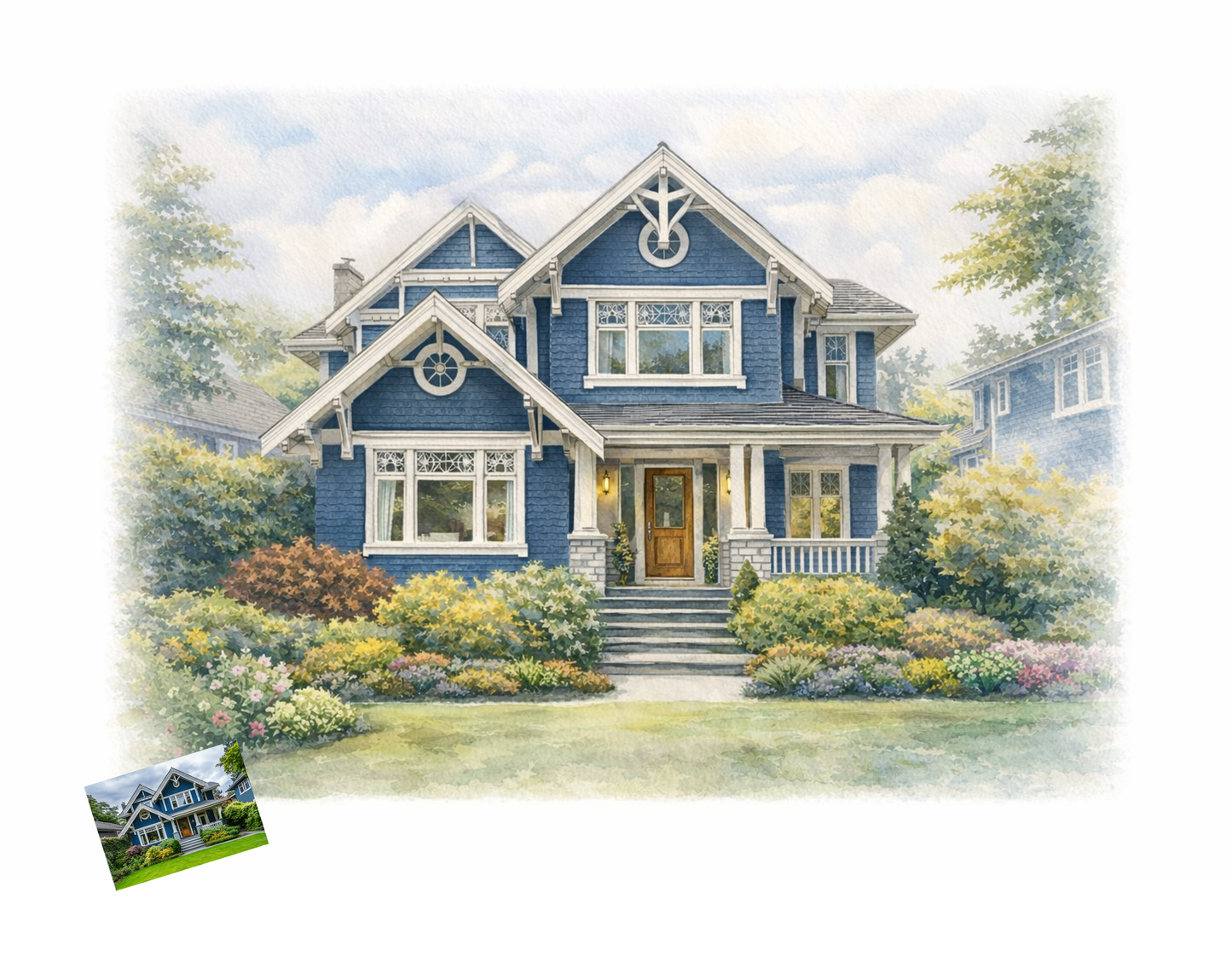 Custom Home Portrait, Home Painting, House Portrait, Watercolor House Painting, New Home Gift