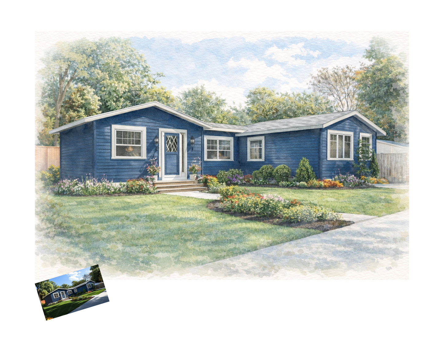 Custom Home Portrait, Home Painting, House Portrait, Watercolor House Painting, New Home Gift