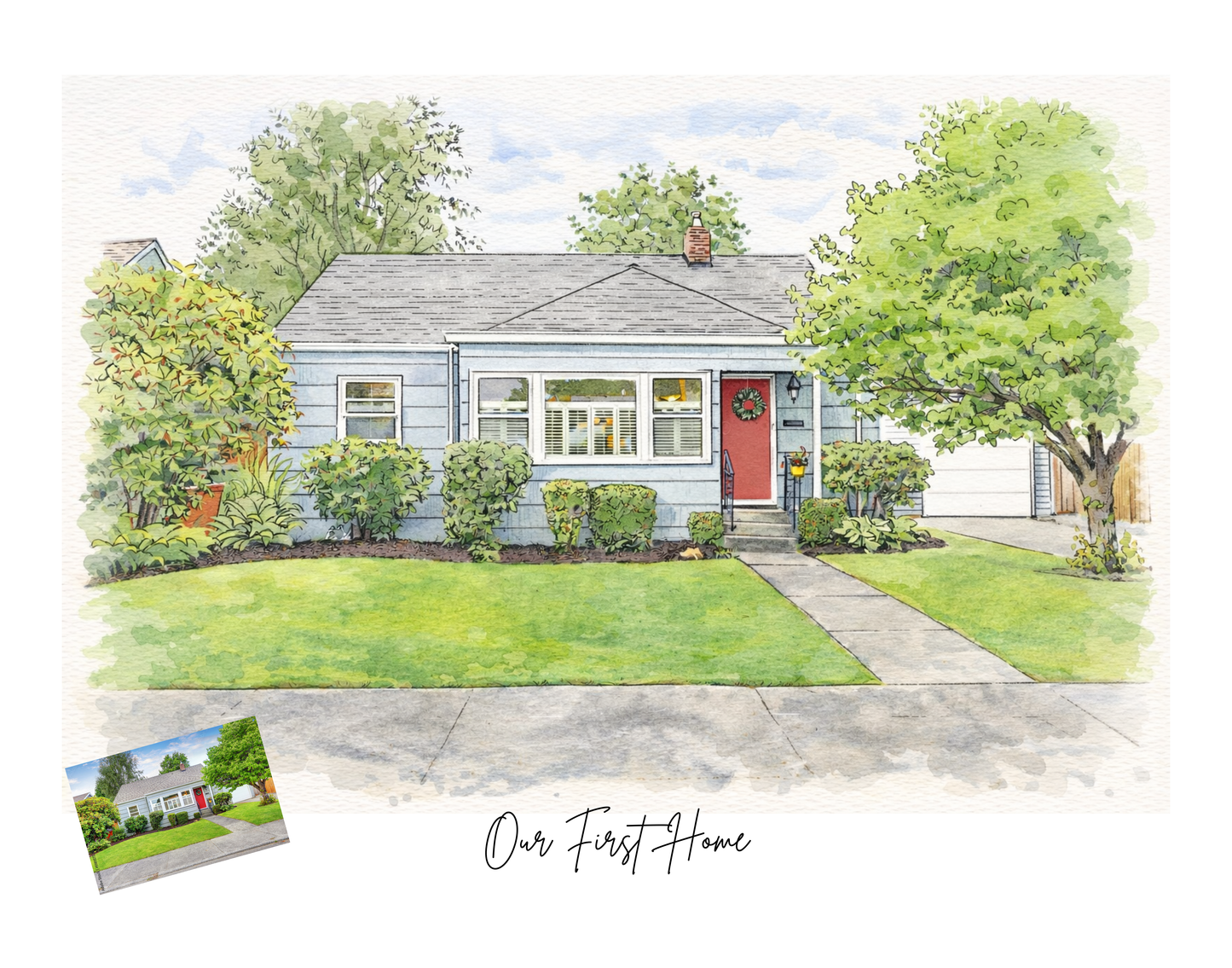 Custom Home Portrait, Home Painting, House Portrait, Watercolor House Painting, New Home Gift