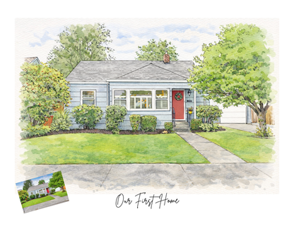 Custom Home Portrait, Home Painting, House Portrait, Watercolor House Painting, New Home Gift