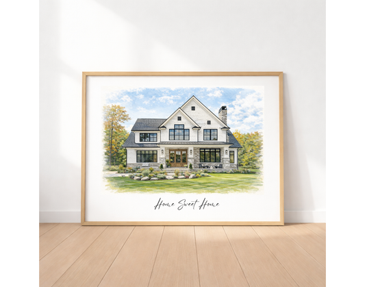 Custom Watercolor House Portrait