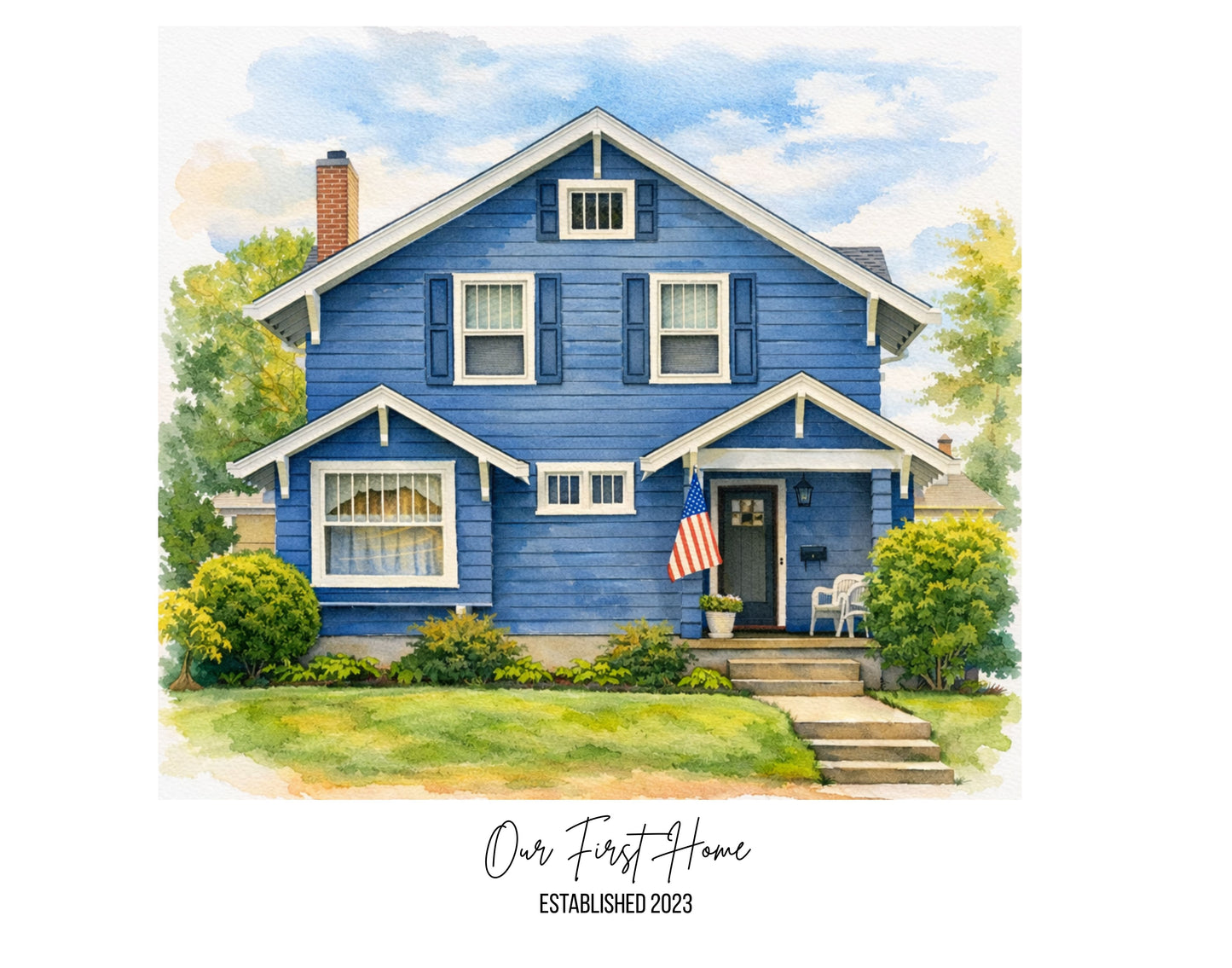 Custom Home Portrait, Home Painting, House Portrait, Watercolor House Painting, New Home Gift