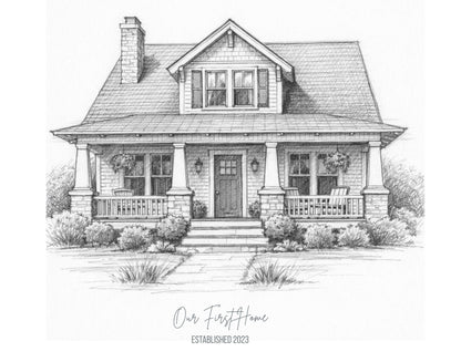 Custom Home Sketch Portrait