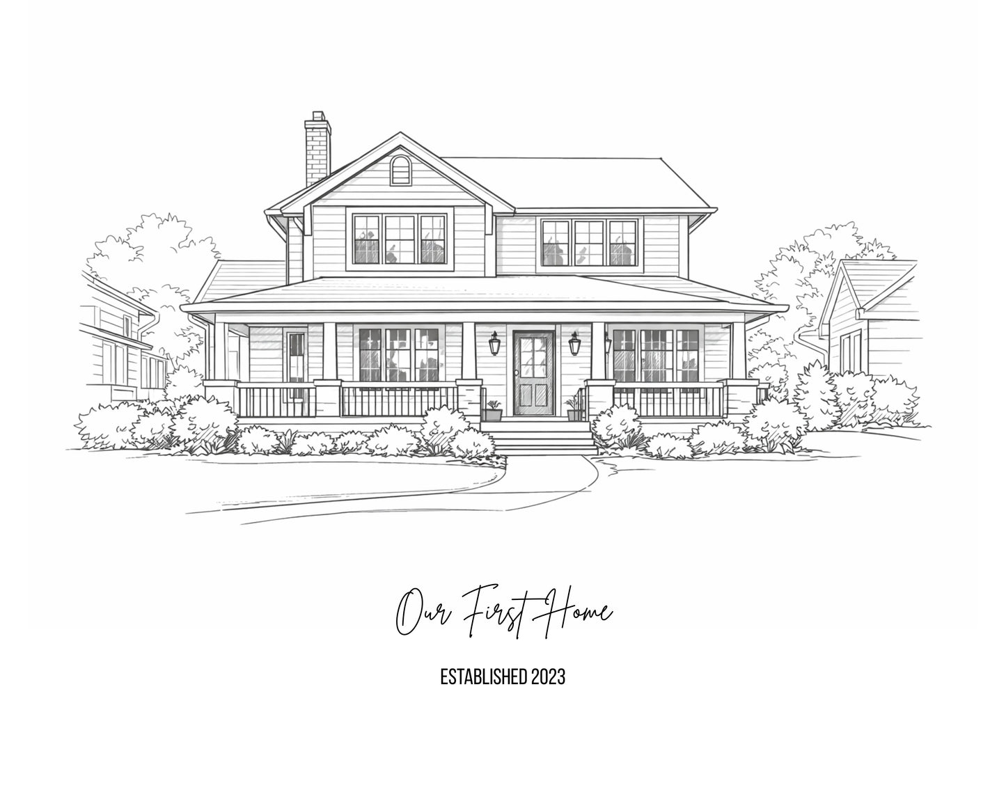 Custom Home Portrait, Home Painting, House Portrait, Christmas Gift, Custom Home Portrait, New Home Gift Digital