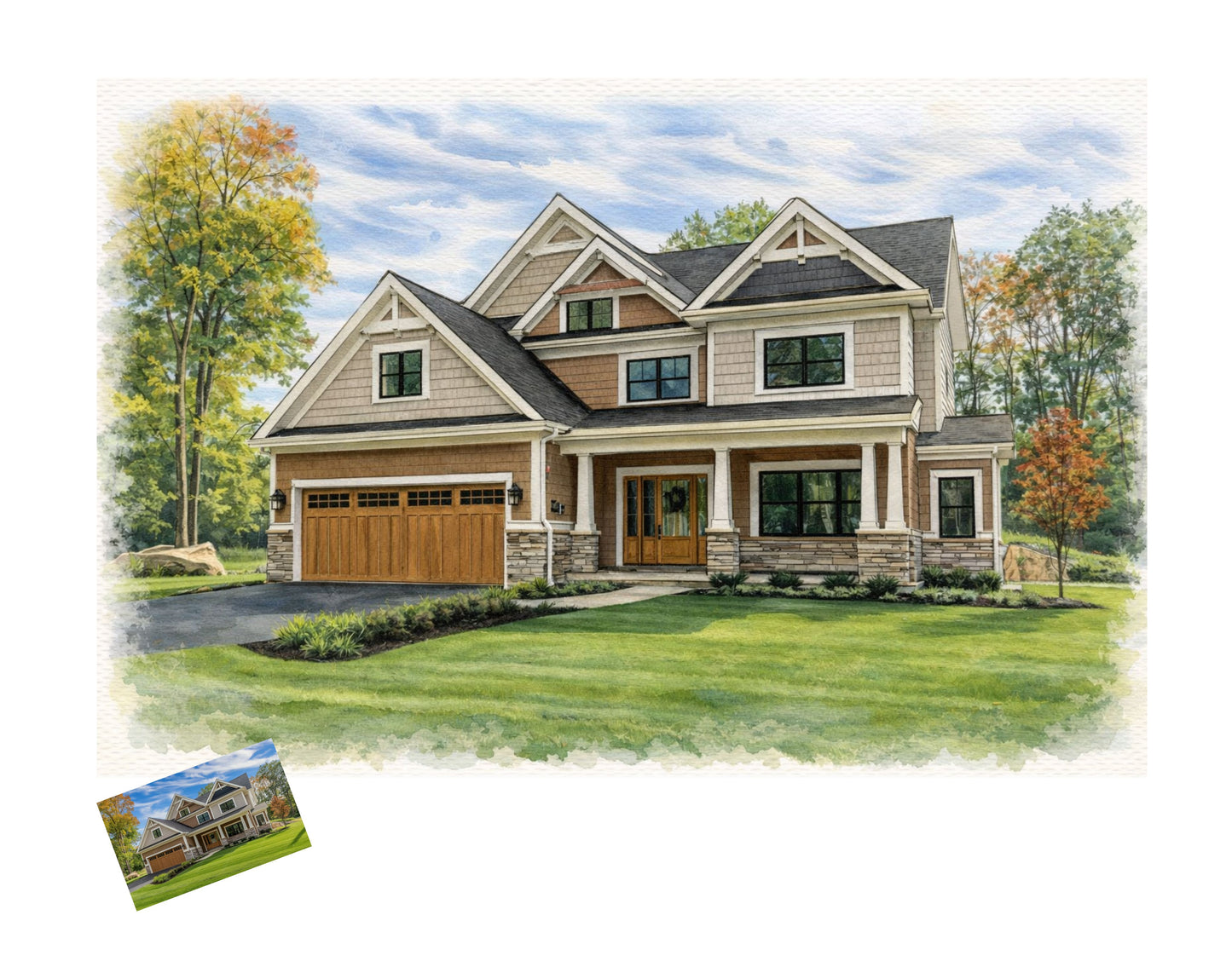 Custom Home Portrait, Home Painting, House Portrait, Watercolor House Painting, New Home Gift