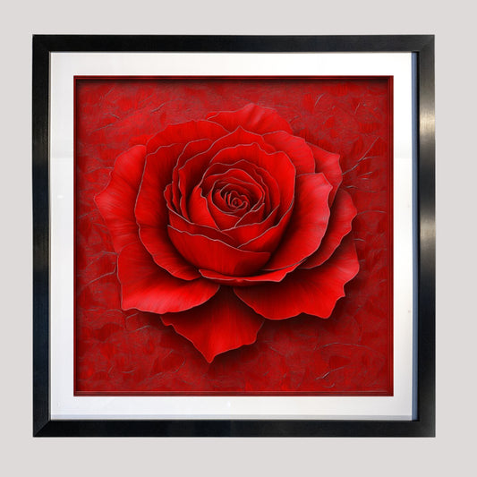 Red Rose Romantic Floral Wall Art