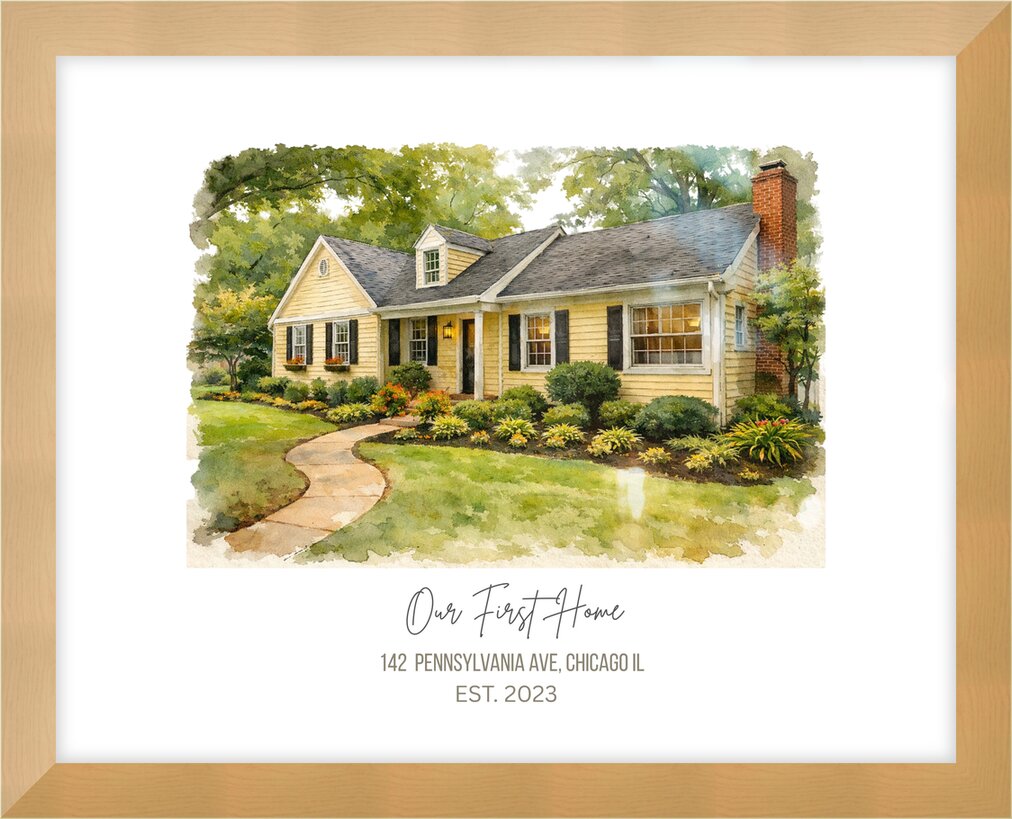 Custom Home Portrait, Home Painting, House Portrait, Watercolor House Painting, New Home Gift