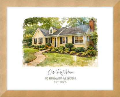 Custom Home Portrait, Home Painting, House Portrait, Watercolor House Painting, New Home Gift