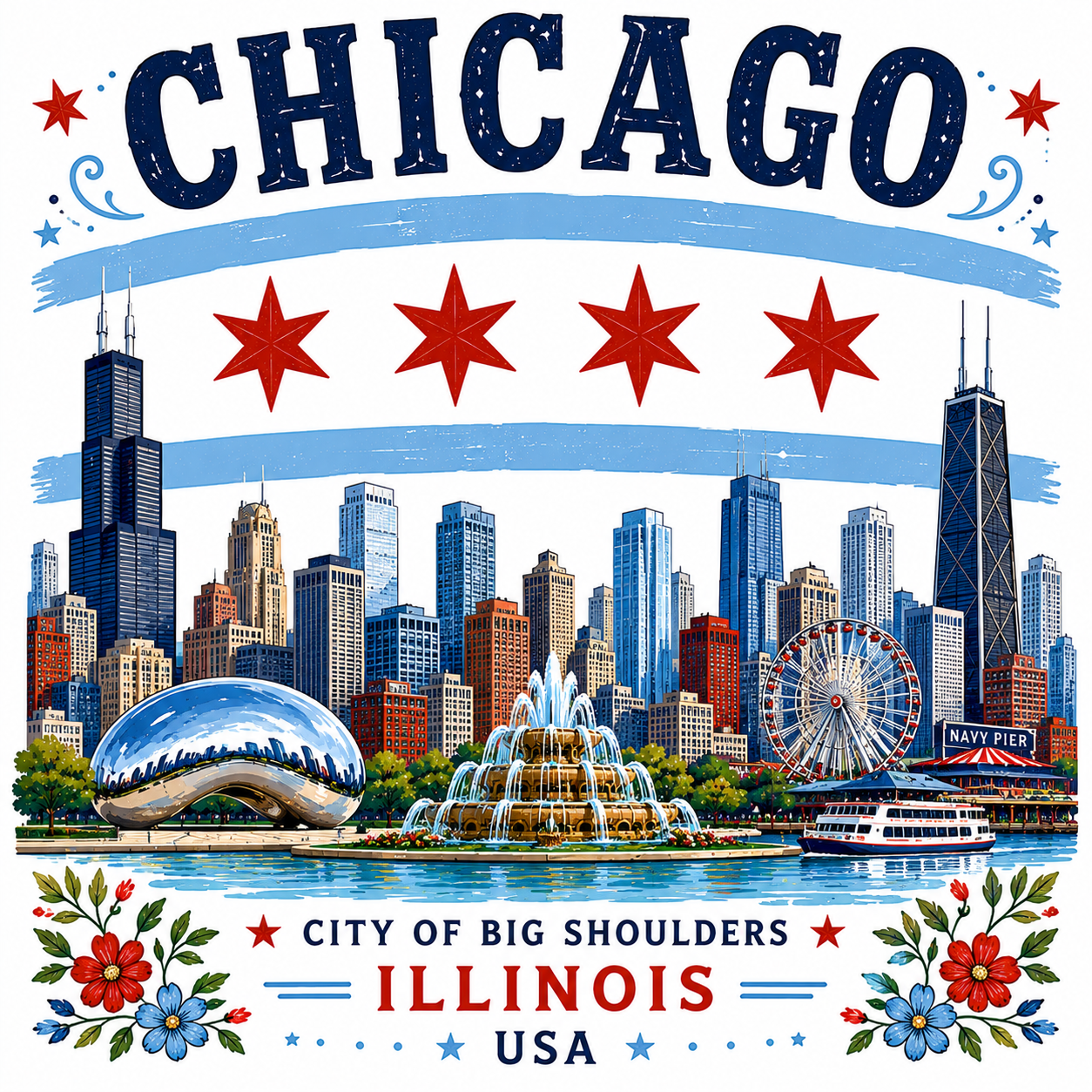Wholesale Chicago  Mugs (15 oz)Premium Souvenir Mug