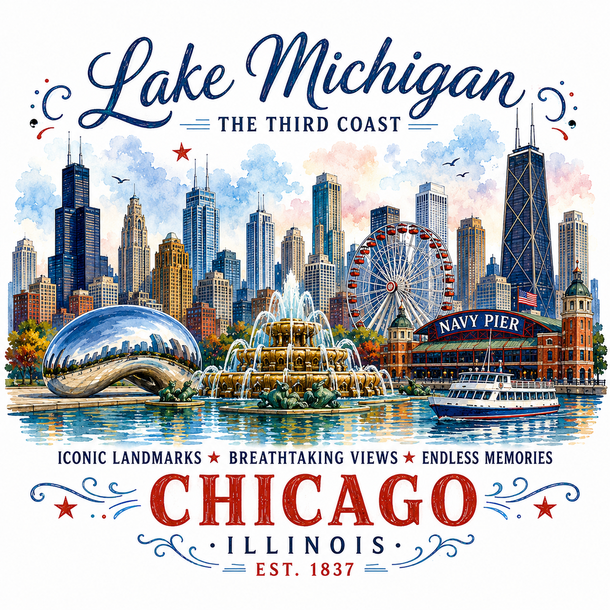 Wholesale Chicago  Mugs (15 oz)Premium Souvenir Mug