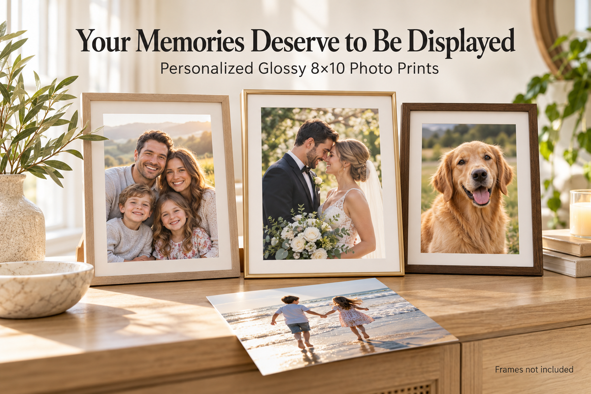 Custom 8×10 Glossy Photo Prints — Upload Your Photos