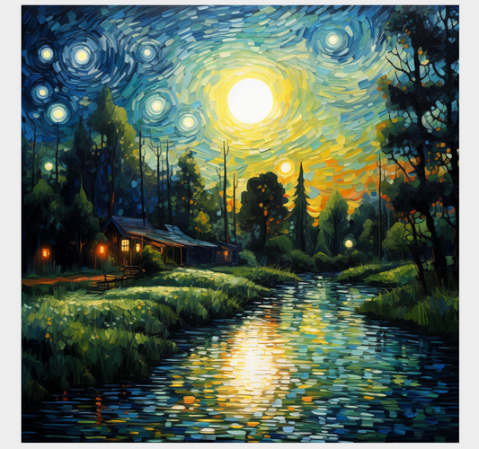 "River's Reflection: A Journey Through Time"  GICLEE ART PRINT