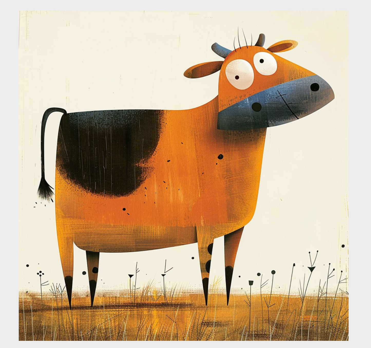 "Orange Cow"GICLEE ART PRINT