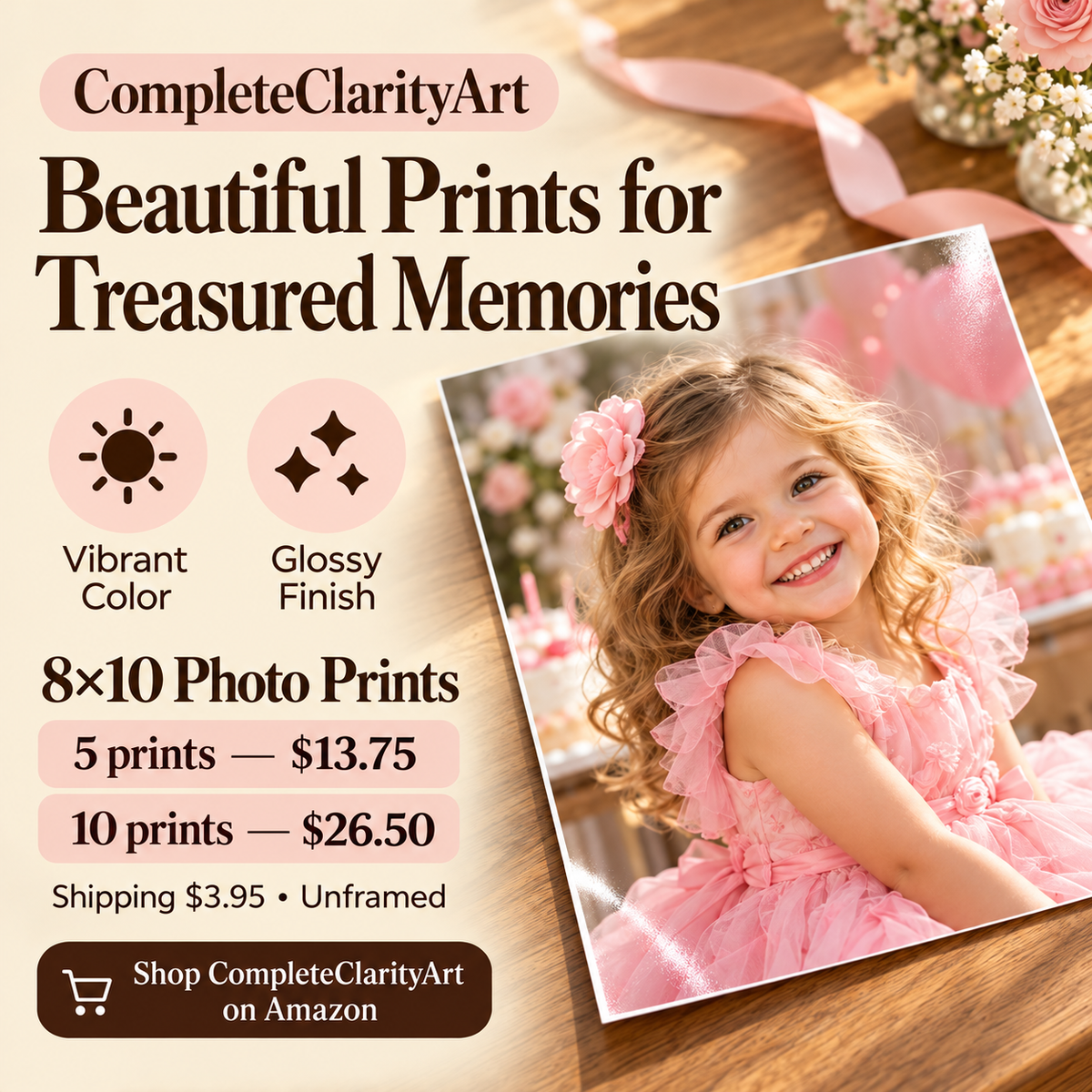 Custom 8×10 Glossy Photo Prints — Upload Your Photos