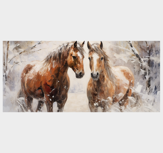 "Snowbound Steeds" GICLEE ART PRINT