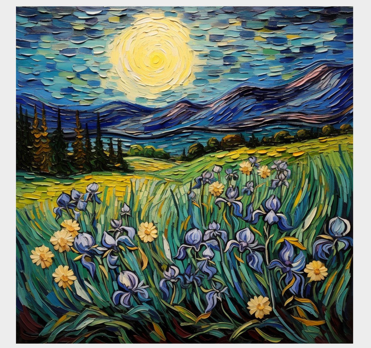 "Irises In Style Of Vincent van Gogh" GICLEE ART PRINT