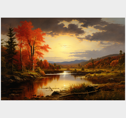 "Sunset Over the River Valley" by Maya Ronick